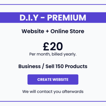 Create website text image for D.I.Y Premium with online shop product being sold by HaveSites for customers using D.I.Y website design services
